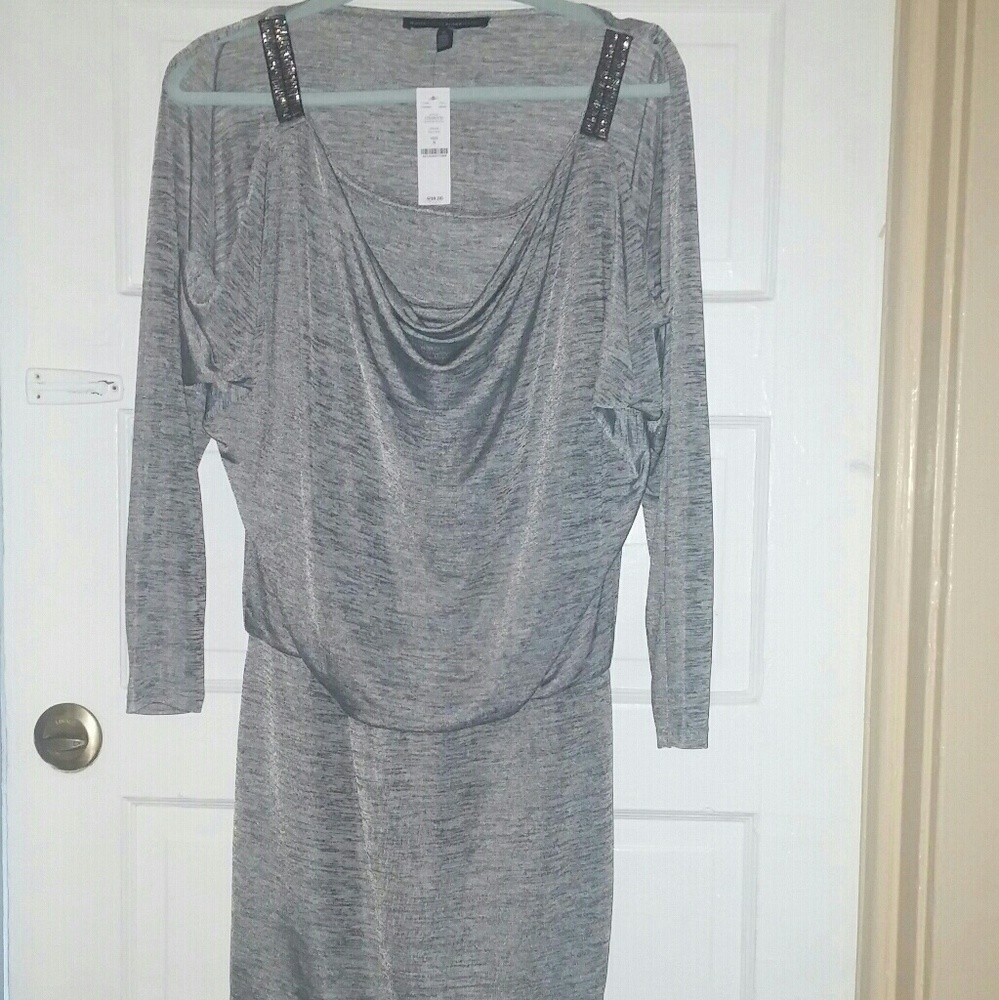 Silver cling dress